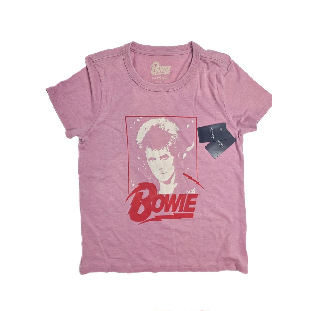 Lucky‎ Brand Pink David Bowie Graphic T Shirt Women's Size Small NWT